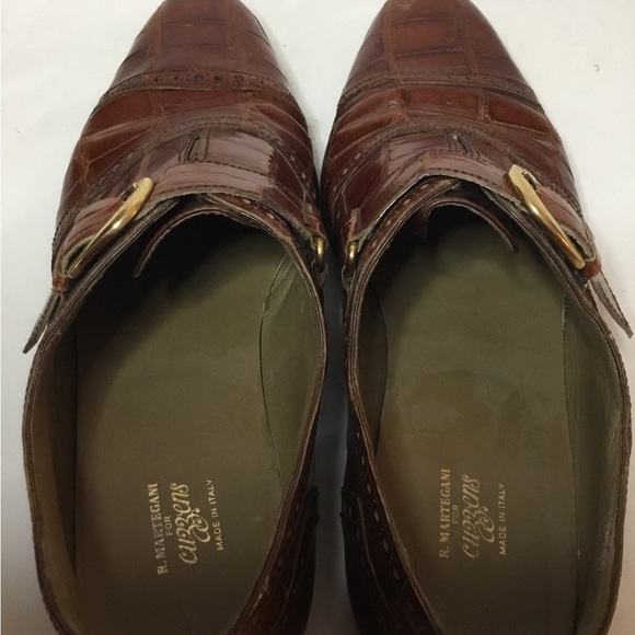 R Martegani Men’s Brown Alligator Leather Monkstrap  Shoes Size 10.5 - Picture 6 of 10
